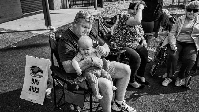 Three generations at the football.