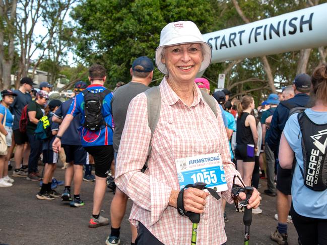 Maggie Barnewall ready for the hike.The Base Services, Hike for Homeless held at Jubilee Park. October 19th, 2024