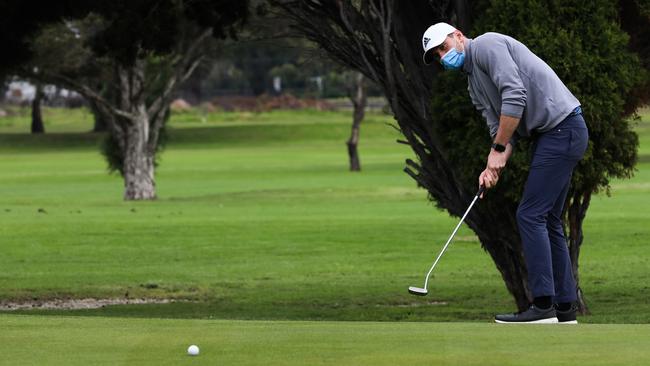 Only strong-bladdered golfers are allowed to hit the course. Picture: Asanka Ratnayake