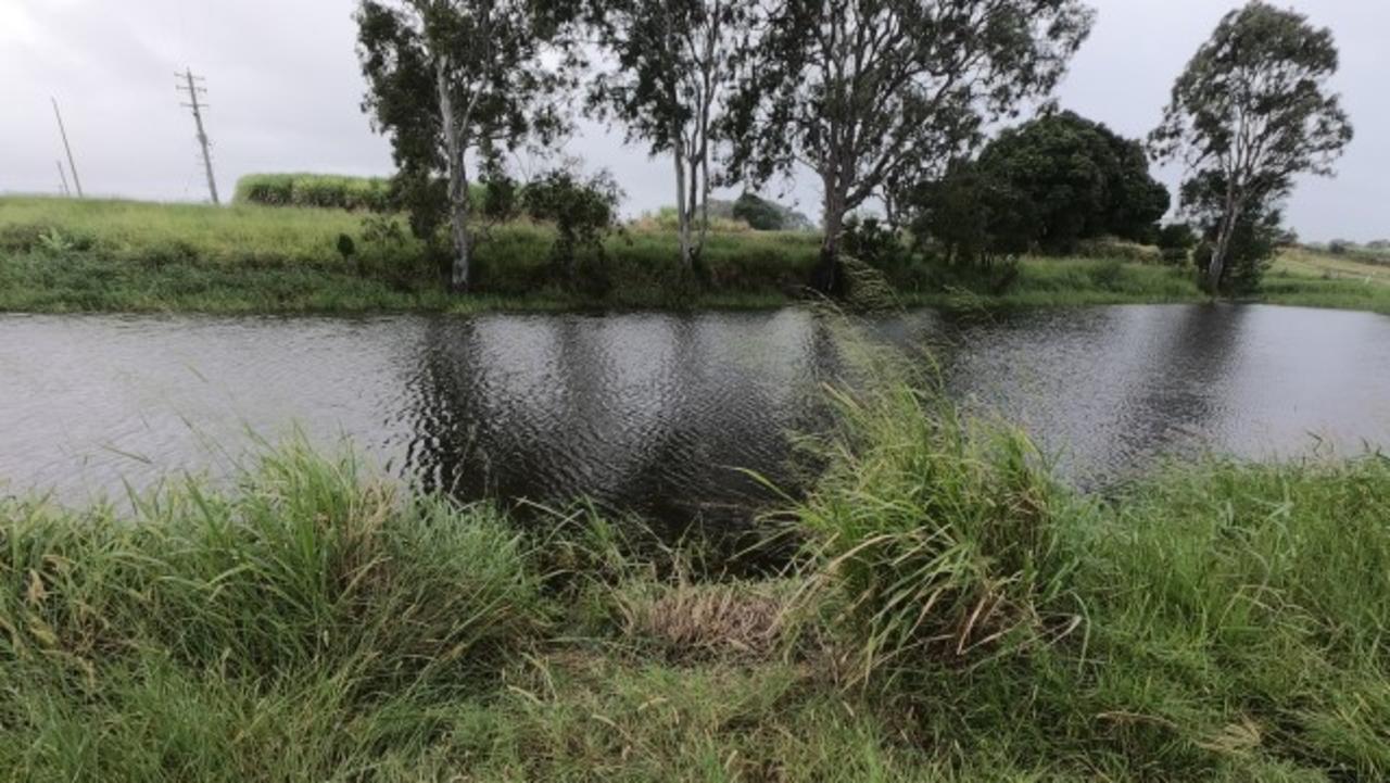 A dam in Granville where a submerged car was found by police divers. Photo: Contributed.