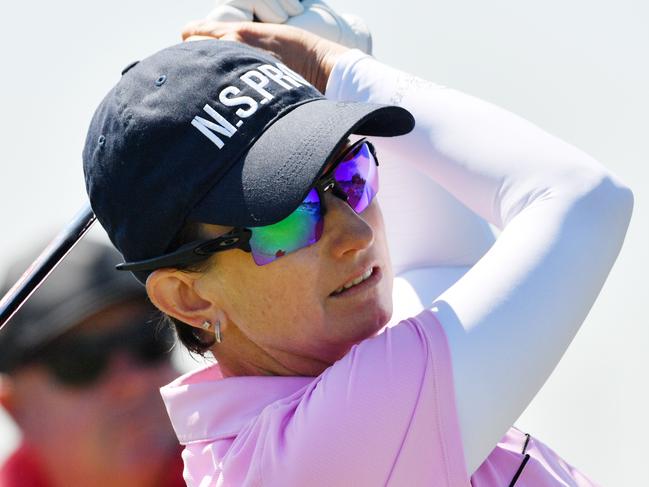 Karrie Webb from Australia during day 1 of the Women's Australian Open golf tournament at the Royal Adelaide Golf Club in Adelaide, Thursday, February 13, 2020. (AAP Image/David Mariuz) NO ARCHIVING, EDITORIAL USE ONLY