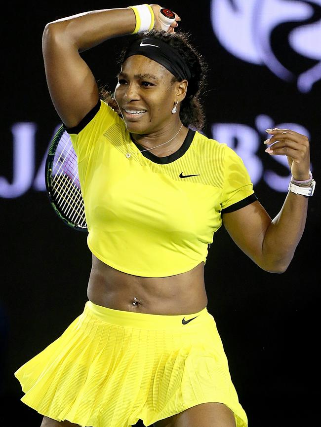 Her crop top look at the 2016 Australian Open was a hot topic. Picture: Mark Stewart