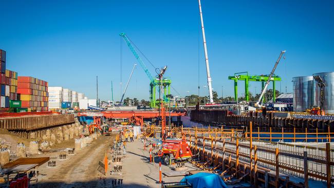 Traces of industrial chemicals known as PFAS have been found in soil on the West Gate tunnel site. Picture: Jake Nowakowski