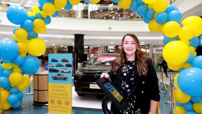 Westpoint is celebrating the carpark reopening by giving away eight new Toyotas over eight weeks. Pictured is centre manager Agata Rynkiewicz. Picture: Angelo Velardo