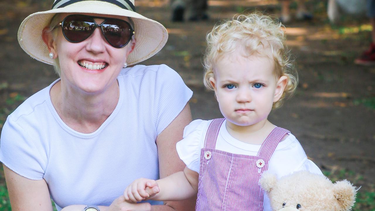 Michaela Clough and daughter Edith, 1, at the Teddy Bear’s Picnic on the Esplanade. Picture: Glenn Campbell