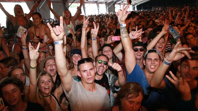 The crowd at Tash Sultana at St. Jerome's Laneway Festival at the RNA Showgrounds, Brisbane on Australia Day. A great place not to carry a wallet. Photo: Claudia Baxter