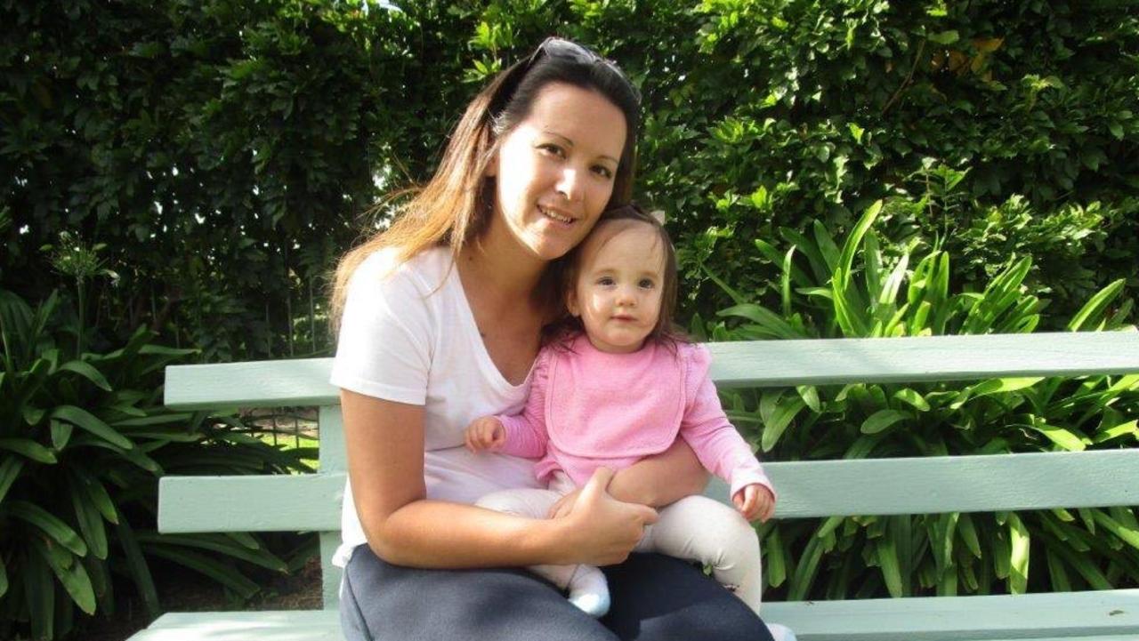 Teegan and her daughter at Tarrengower Prison. Picture: Supplied