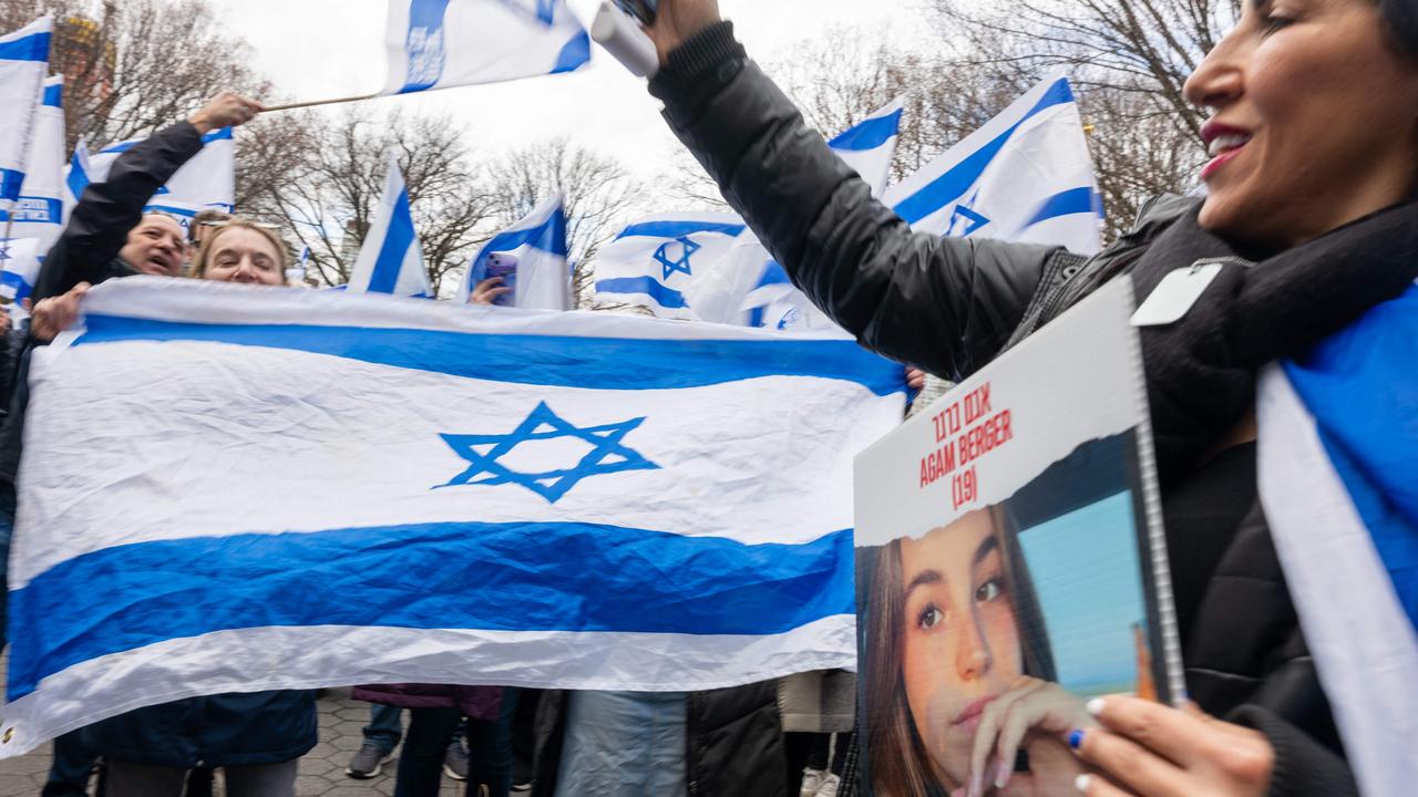 A march and rally in New York City on March 10 to demand that the Israeli hostages being held in Gaza be brought home. Picture: Getty Images