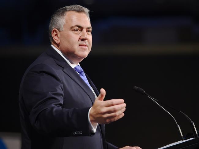 Australian Federal Treasurer Joe Hockey talks about the state of the Aussie dollar. Picture: AAP