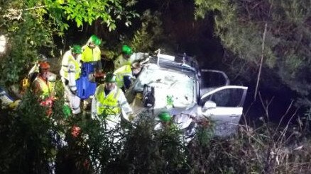 The woman was freed from the vehicle and flown to hospital. Picture: Fire &amp; Rescue NSW