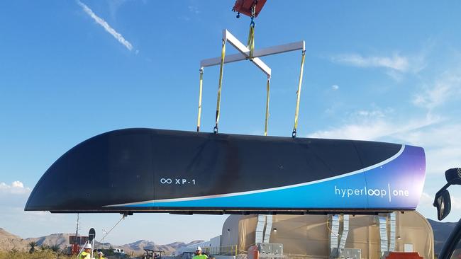 The first Prototype of Hyperloop One Pod AFP PHOTO / Weber Shandwick PR