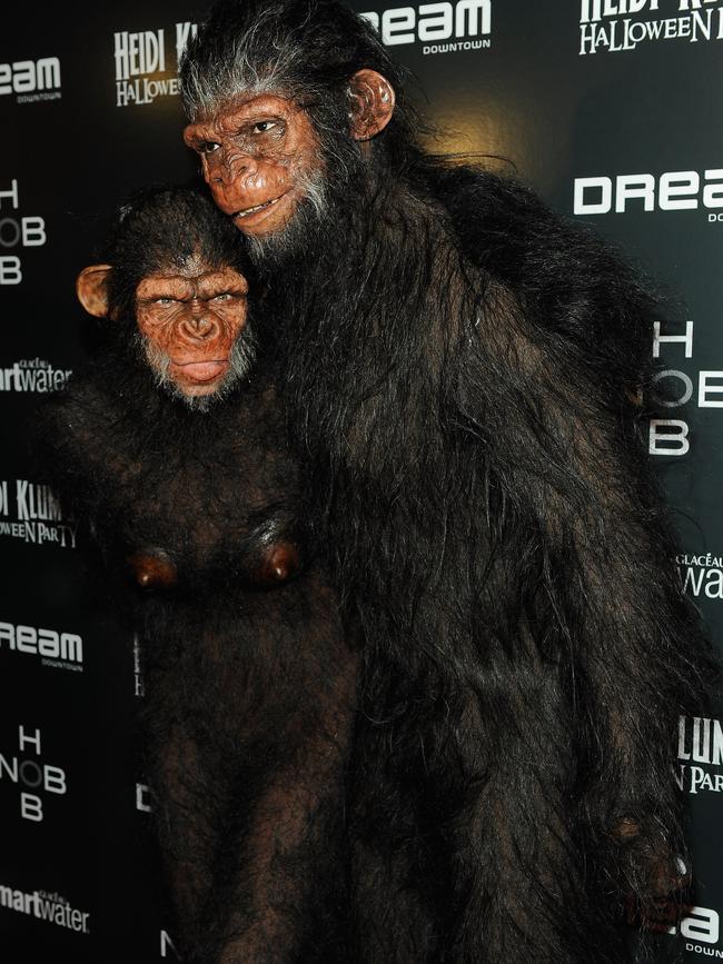 But for her own party she and ex-husband Seal went as terrifyingly realistic apes. Picture: Getty Images.