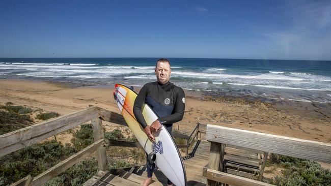 Mike Higgins keen to get back into the surf at Barwon Heads Picture Tim Carrafa