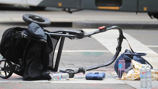 The confronting scene for first responders on Bourke St. Picture: Alex Coppel