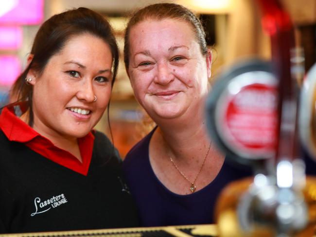 Plumpton Hotel manager Belinda Lownes with Jodi Bennett-Hillier ahead of Parma for a Farmer. Picture: Angelo Velardo