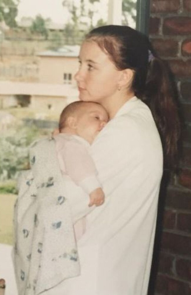 17-year-old Melissa Redsell with her newborn daughter. Picture – contributed.