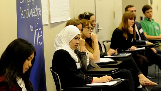 Young people and workshop leaders at Youth Leadership Forum at UWS.