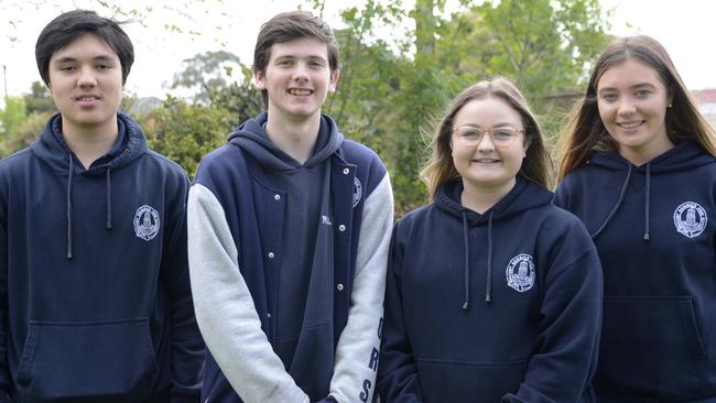 Mount Gambier High School leaders Harry Williams, vice-captain, Josh Kain, captain, Zara Von Stanke, captain and Sarah Dally, vice-captain. Picture: Mount Gambier High School