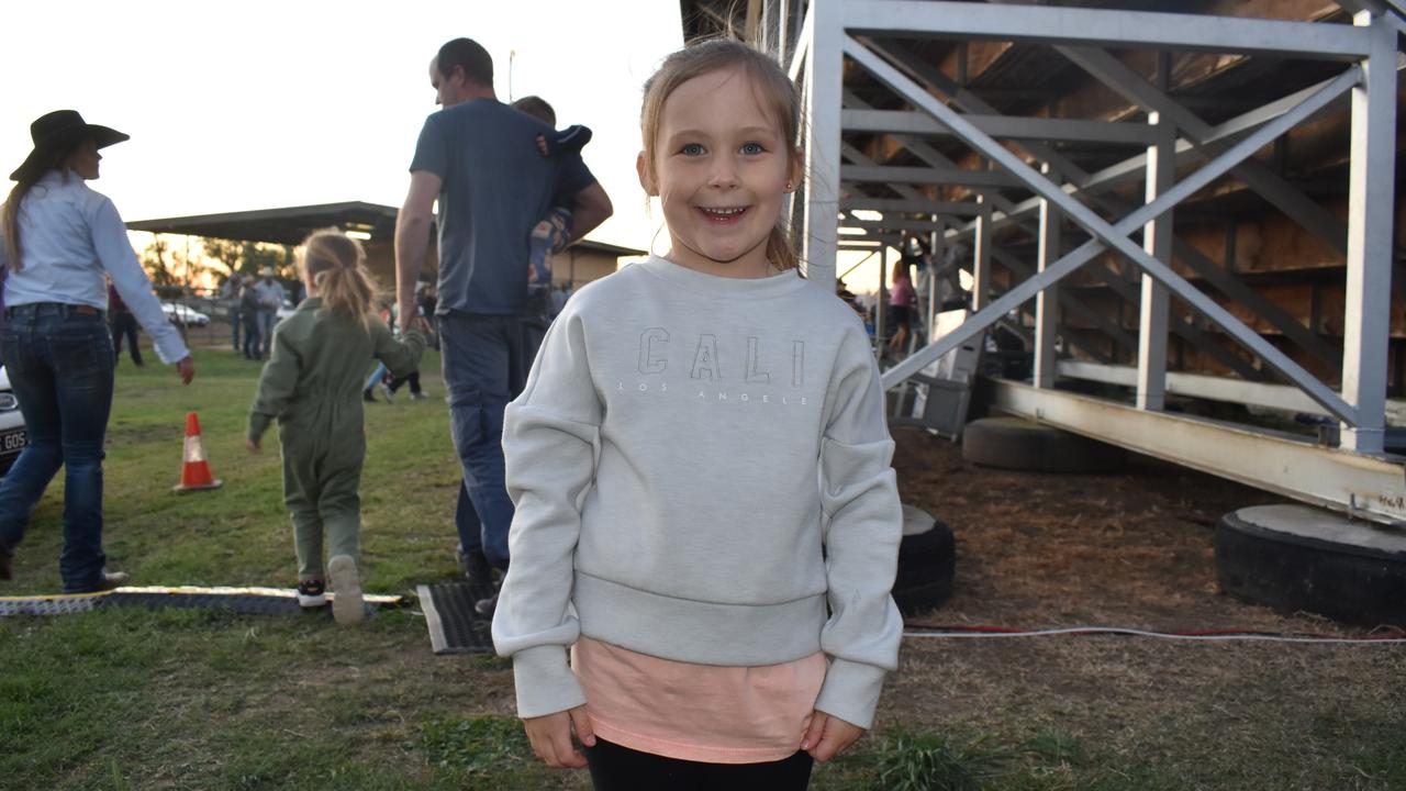 Five-year-old Kaylee Morgan from the Gold Coast at the 2021 Killarney Rodeo. Photo: Madison Mifsud-Ure / Warwick Daily News