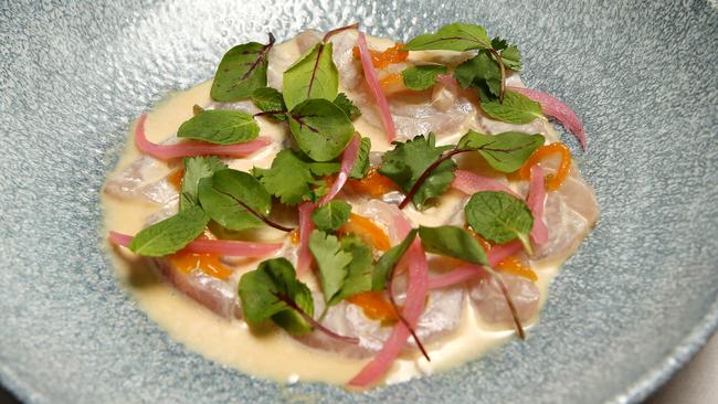 The snapper ceviche “wallowing in tiger’s milk”.