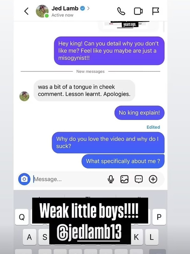 She posted the convo between the two.