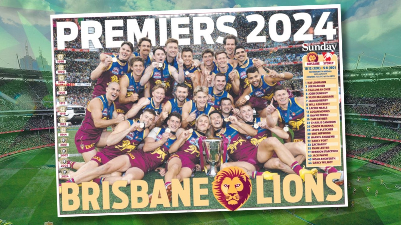 Download your Brisbane Lions 2024 Premiers poster