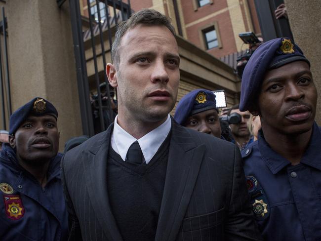 (FILE) Oscar Pistorius's Jail Sentence Has Been Increased By A South African Court To 13 years & Five Months. PRETORIA, SOUTH AFRICA - JUNE 14 : Oscar Pistorius leaves the North Gauteng High Court on June 14, 2016 in Pretoria, South Africa. Having had his conviction upgraded to murder in December 2015, Paralympian athlete Oscar Pistorius is attending his sentencing hearing and will be returned to jail for the murder of his girlfriend, Reeva Steenkamp, on February 14th 2013. The hearing is expected to last five days. (Photo by Charlie Shoemaker/Getty Images)