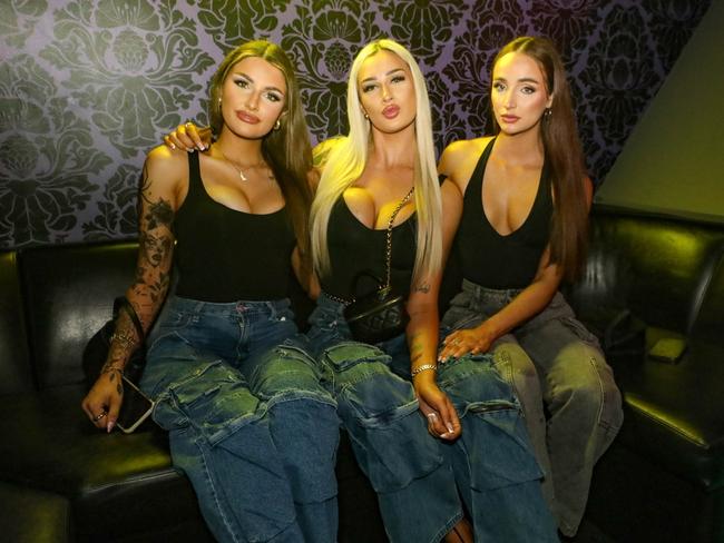 Lucy Ella Wallace , Briody Campbell, Grace Wallace at Cocktails Nightclub. Picture: Supplied