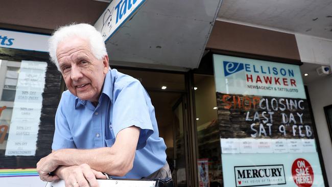 Ellison Hawker newsagency owner Brendan Limbrick says he’s finally retiring. Picture: LUKE BOWDEN