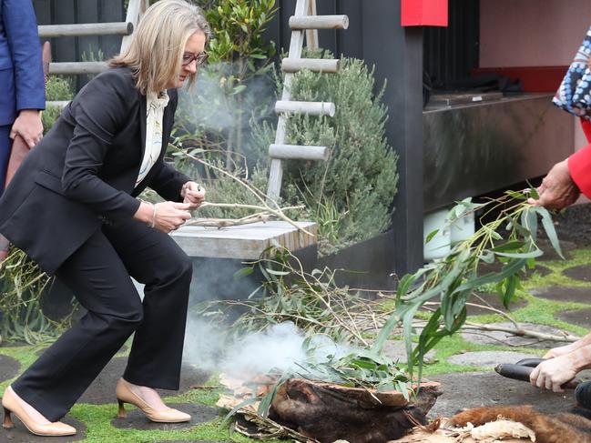 MELBOURNE, AUSTRALIA - NewsWire Photos, April 29, 2024. Victorian Premier Jacinta Allan gives evidence before the Yoorrook Justice Commission which will begin hearings into injustices against First Peoples near Healesville.  Pictured at welcome ceremony. Picture: NCA NewsWire / David Crosling