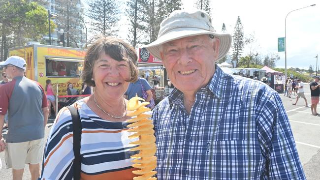 Anna Hansen and Brian Smyth visiting Australia from Tauranga, New Zealand, at the Mooloolaba Foreshore Festival. Picture: Tegan Annett