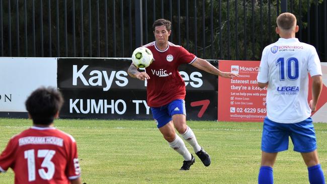 Brendan Fordham of Albion Park White Eagles. Photo: Kiah Hufton (Soccer Shots Illawarra)