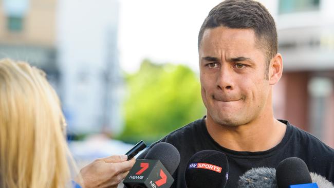 Jarryd Hayne put on a perplexing display at media conference in London.