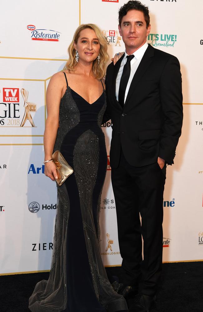 With Vincent Fantauzzo, far right, at the Logies in 2018. Picture: News Corp Australia