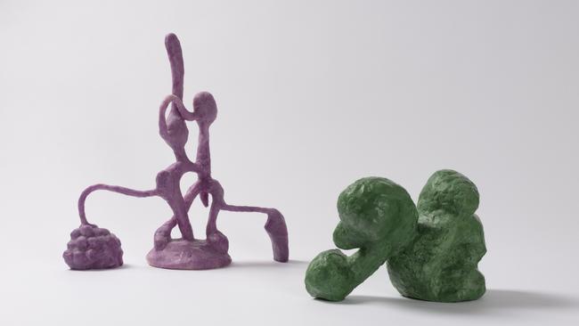 Tony Clark and Joanne Ritson works: Violet Centrepiece 2024, wax, aluminium, plaster. Jade Piece 2024, wax, polystyrene. Picture: Christian Capurro