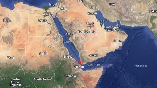 The Gate of Tears in the Red Sea is at the centre of an international fallout. Picture: Google Maps