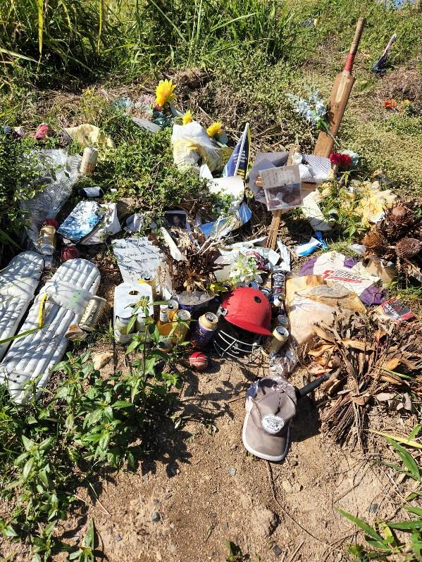 Locals have left mementos at the crash site. Picture: Supplied