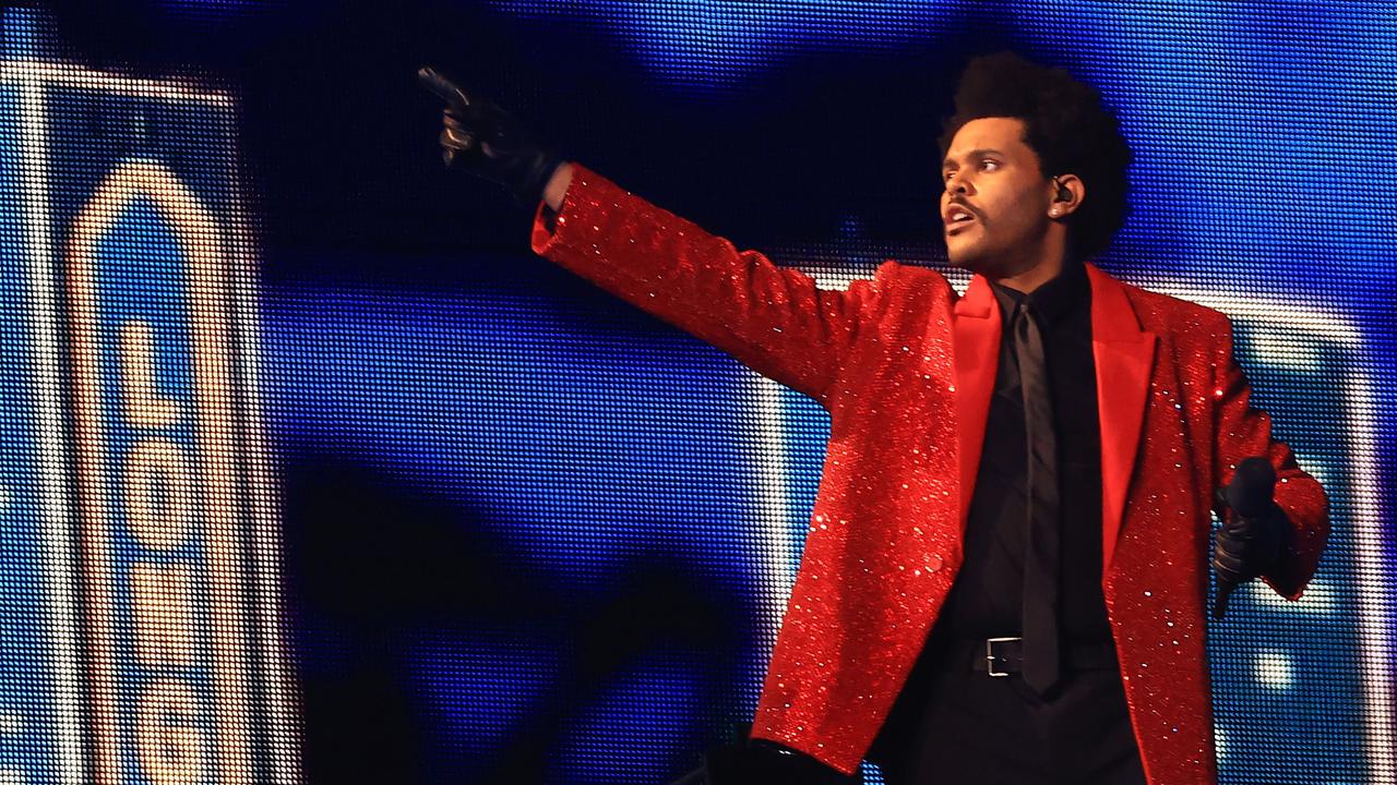 The Weeknd performs during the 2021 Pepsi Super Bowl LV Halftime Show. Picture: Mike Ehrmann/Getty Images