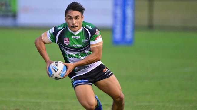 Blackhawks rake Brent Woolf in action during Saturday's away game against the Sunshine Coast Falcons.