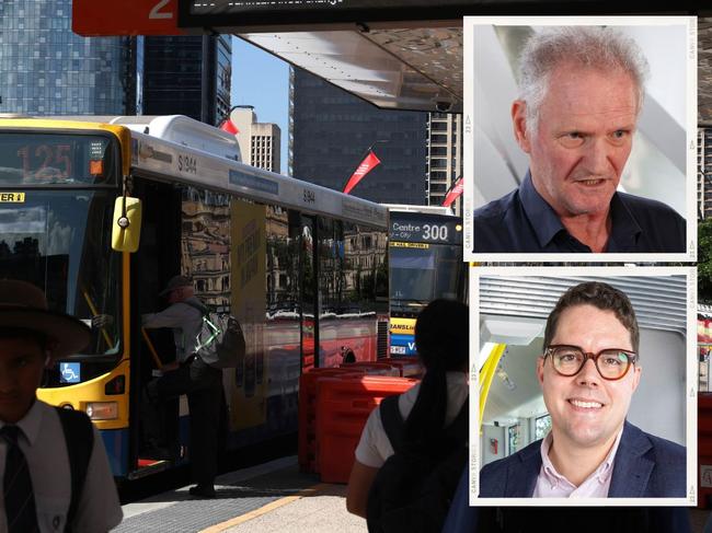 (Top right) Bus union boss Tom Brown and (bottom right) council transport chair Ryan Murphy are at loggerheads over a pay deal for drivers.