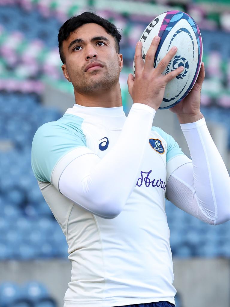 Joseph-Aukuso Suaalii is back in the Wallabies’ starting side. (Photo by Ian MacNicol/Getty Images)