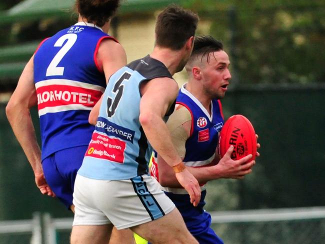 Zak Wunhym in action for Keilor in the EDFL. Picture: Jamie Morey