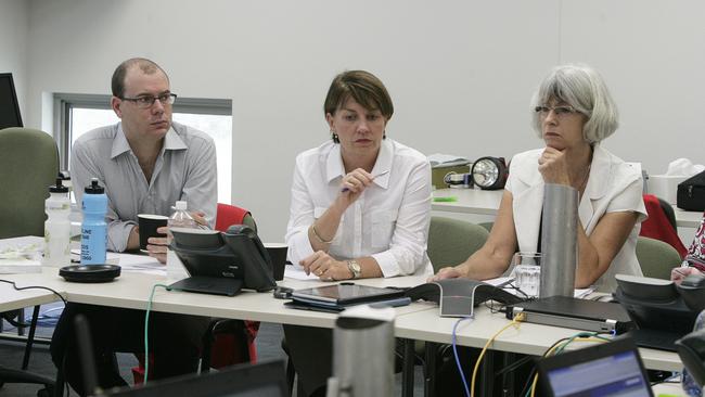 Queensland Premier Anna Bligh in Cairns in the aftermath of Yasi, with Cairns Mayor Val Schier and Andrew Fraser.