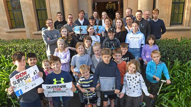 Supporters for a permanent skate park in Burnside successfully lobbied the council last night. Picture: AAP/Tom Huntley.