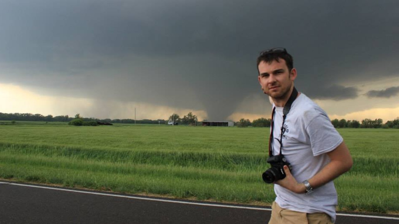 Sydney man Dean Nye has been on four tours chasing tornadoes in the US. Picture: Dean Nye