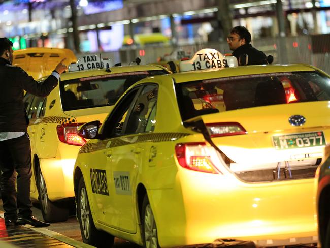 Melbourne Airport - Taxi's have blockaded Melbourne Airport. The blockade has now finished and taxi's are running smoothly. Picture: Mark Stewart