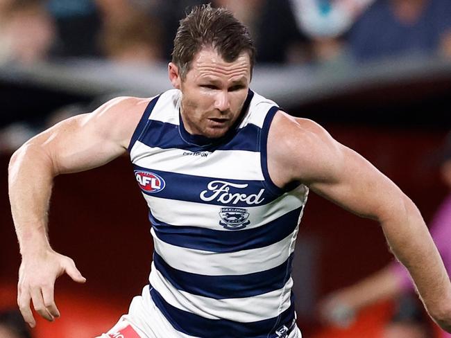 The superstar was dominant in the Cats’ win over Port Adelaide two weeks ago. Picture: Michael Willson/AFL Photos via Getty Images