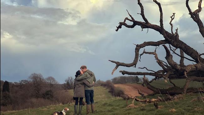 The moment Prince Harry proposed to Meghan Markle. Picture: Netflix