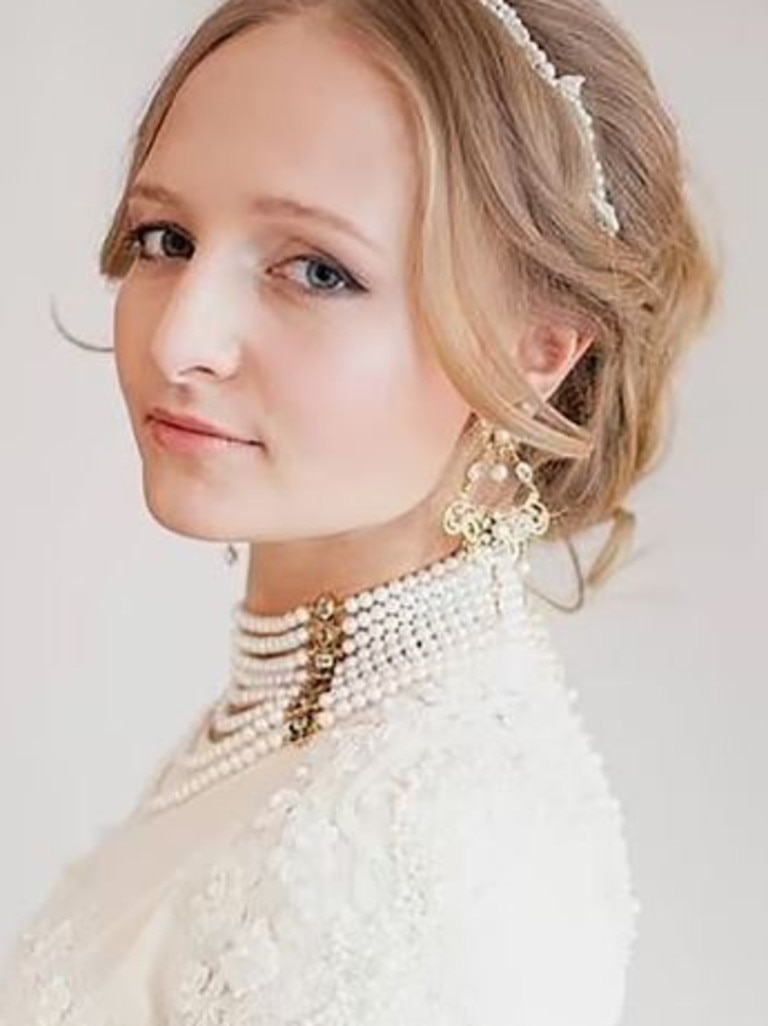 Putin's daughter Katerina Tikhonova, 37 is pictured on her wedding day in 2013. Picture: East to West News