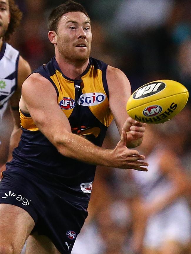 Jeremy McGovern in action against Fremantle.